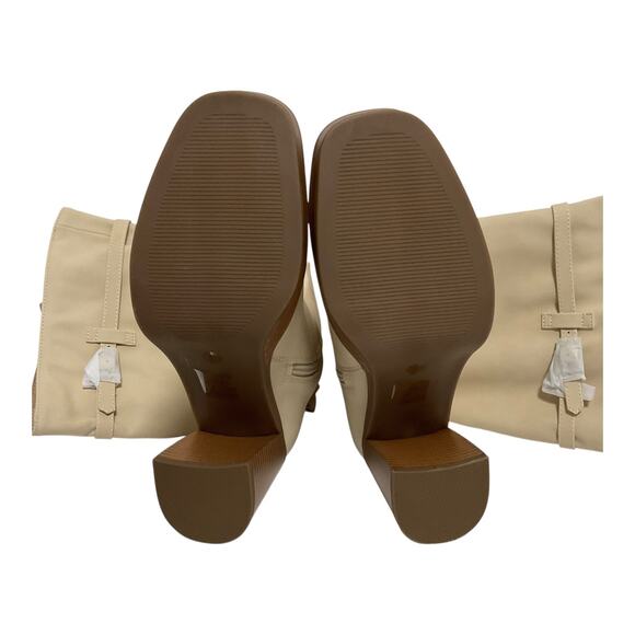 Journee Collection Women's Letice Wide Calf Platform Knee Boots Cream Size 9 W - Picture 4 of 5